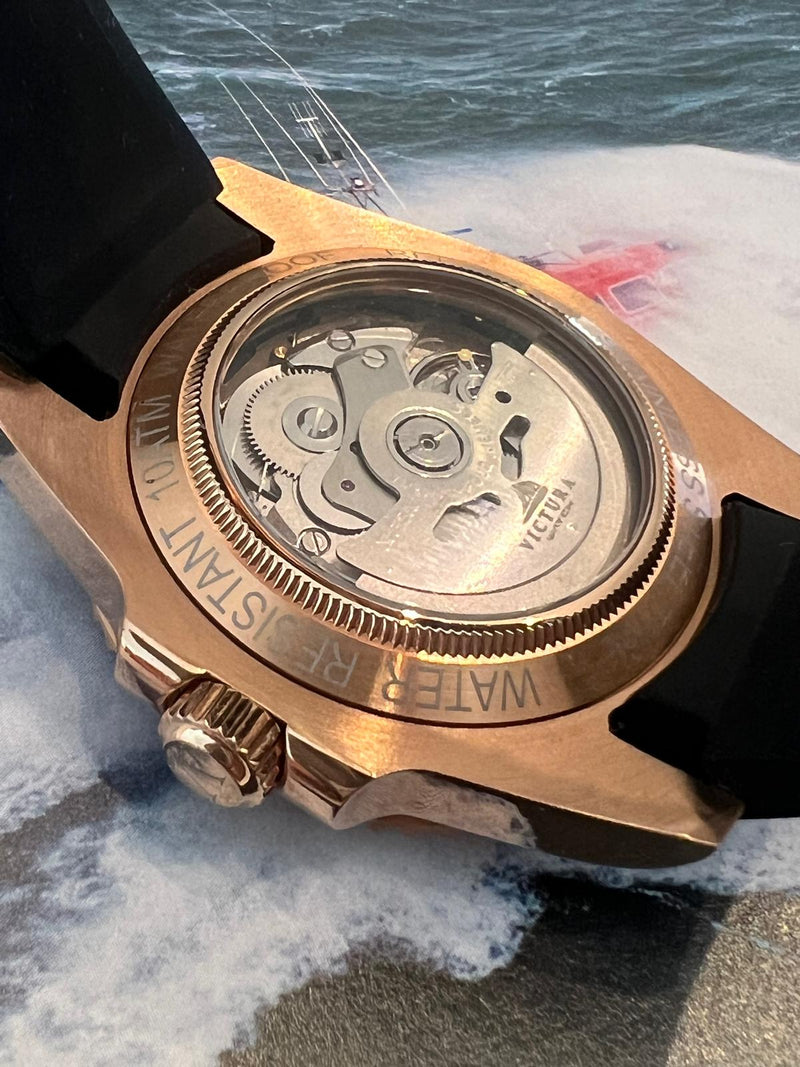 Silent Master Rubber Rose Gold- orologio Automatico con cinturino in silicone subacqueo premium